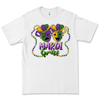 White mardi gras mask and beads Premium Tee - RanaPortraitStore