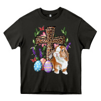 Asphalt Easter bunny and floral cross Heavy Core Tee - RanaPortraitStore