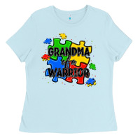 Baby Blue grandma of a warrior Ladies Tee - JahusDesignShop