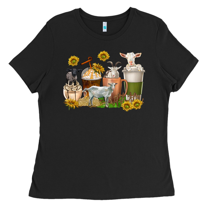 Coffee Cups Goats Ladies Tee by texasbilliewilder | Teevron