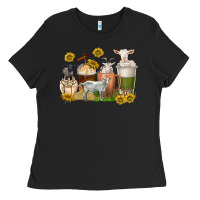 Black coffee cups goats Ladies Tee - texasbilliewilder