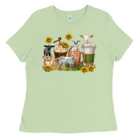 Matcha coffee cups goats Ladies Tee - texasbilliewilder