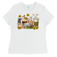White coffee cups goats Ladies Tee - texasbilliewilder