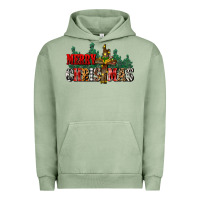 Pigment Oil Green merry christmas  cross Urban Hoodie - CowGirlArtShop