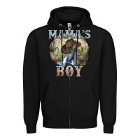 Black mamas boy western cowboy boots cactus Zipper Hoodie - NancyCooperArtShop
