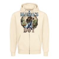 Sandshell mamas boy western cowboy boots cactus Zipper Hoodie - NancyCooperArtShop