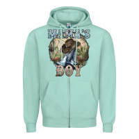 Seafoam mamas boy western cowboy boots cactus Zipper Hoodie - NancyCooperArtShop