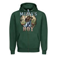 Sports Green mamas boy western cowboy boots cactus Zipper Hoodie - NancyCooperArtShop