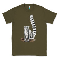 Army Green Ringtail Cat Classic Tee - LillyAllenDesigns
