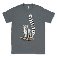 Charcoal Heather Ringtail Cat Classic Tee - LillyAllenDesigns