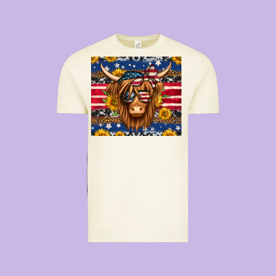 4th Of July Longhaired Cow Tumbler Vintage Tee Designed By Jasminsmagicworld