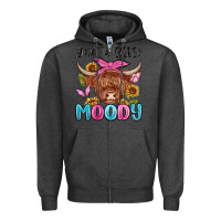 Charcoal Heather just a little moody Zipper Hoodie - MaliasSmallBusiness