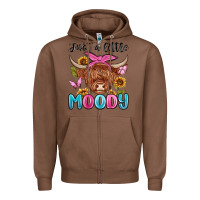 Chestnut just a little moody Zipper Hoodie - MaliasSmallBusiness