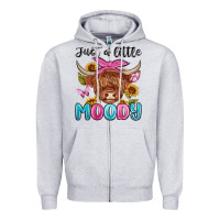 Heather Grey just a little moody Zipper Hoodie - MaliasSmallBusiness