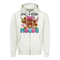 Oatmeal Heather just a little moody Zipper Hoodie - MaliasSmallBusiness