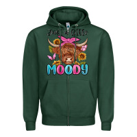 Sports Green just a little moody Zipper Hoodie - MaliasSmallBusiness