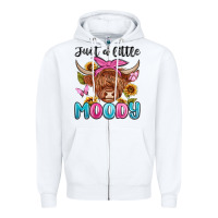 White just a little moody Zipper Hoodie - MaliasSmallBusiness