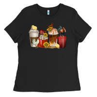 Black coffee cups rooster Ladies Tee - texasbilliewilder