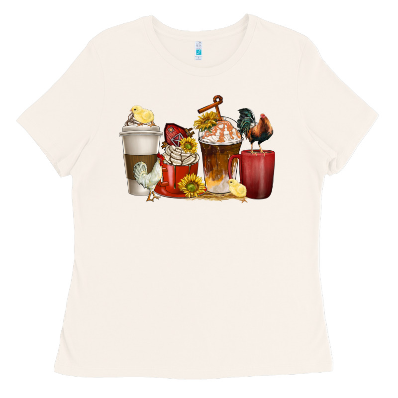 Coffee Cups Rooster Ladies Tee by texasbilliewilder | Teevron