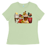 Matcha coffee cups rooster Ladies Tee - texasbilliewilder