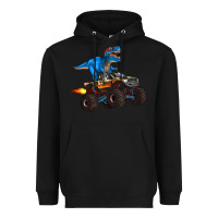 Black monster truck and  t rex dinosaur Heavyweight Hoodie - Artiststas