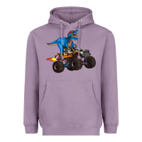 Lavender monster truck and  t rex dinosaur Heavyweight Hoodie - Artiststas