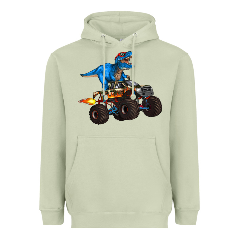 Monster Truck And  T Rex Dinosaur Heavyweight Hoodie by Artiststas | Teevron