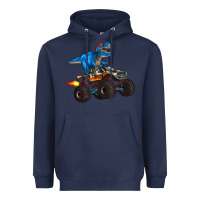 Navy monster truck and  t rex dinosaur Heavyweight Hoodie - Artiststas