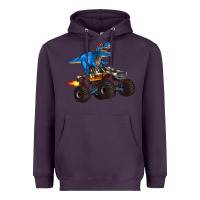 Plum monster truck and  t rex dinosaur Heavyweight Hoodie - Artiststas
