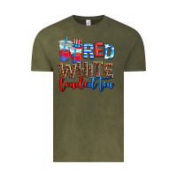 Vintage Olive Red white loaded tea Vintage Tee - AdoDesignShop