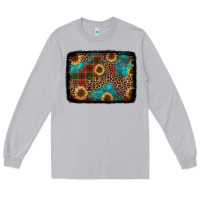 Moon Dust christmas sunflowers and buffalo plaid background Long Sleeve Tee - Jasminsmagicworld