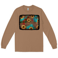 Toasted Coconut christmas sunflowers and buffalo plaid background Long Sleeve Tee - Jasminsmagicworld