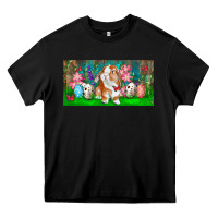 Black Spring Easter Bunny Heavy Core Tee - RanaPortraitStore