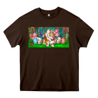 Chocolate Brown Spring Easter Bunny Heavy Core Tee - RanaPortraitStore