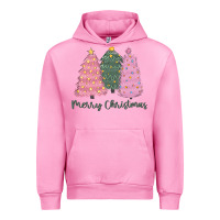 Fuchsia Pink merry christmas trees Urban Hoodie - CowGirlArtShop