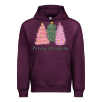 Mauve Wine merry christmas trees Urban Hoodie - CowGirlArtShop