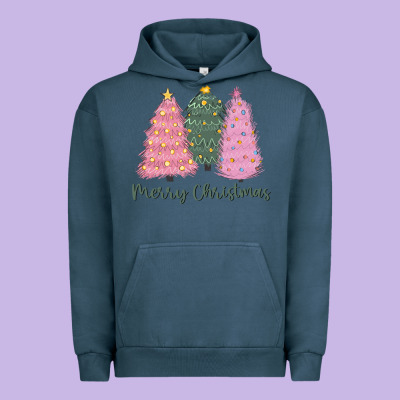 Merry Christmas Trees Urban Hoodie Designed By Cowgirlartshop
