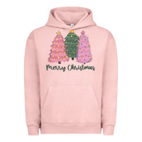 Pigment Salmon merry christmas trees Urban Hoodie - CowGirlArtShop