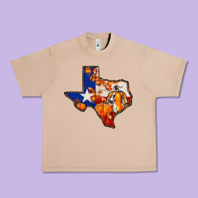 Texas Map Fall Urban Heavy Tee Designed By Jahusdesignshop