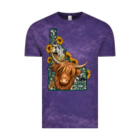 Cloud Purple idaho map long haired cow Vintage Tee - Jasminsmagicworld