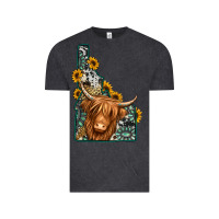 Vintage Black idaho map long haired cow Vintage Tee - Jasminsmagicworld