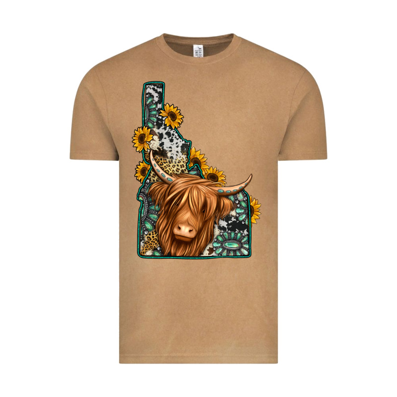 Idaho Map Long Haired Cow Vintage Tee by Jasminsmagicworld | Teevron