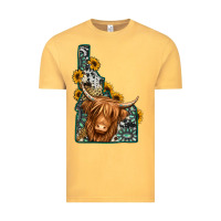 Vintage Mustard idaho map long haired cow Vintage Tee - Jasminsmagicworld