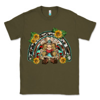 Army Green western gnome sunflowers rainbow Classic Tee - BarkalooDesign