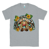 Heather Grey western gnome sunflowers rainbow Classic Tee - BarkalooDesign