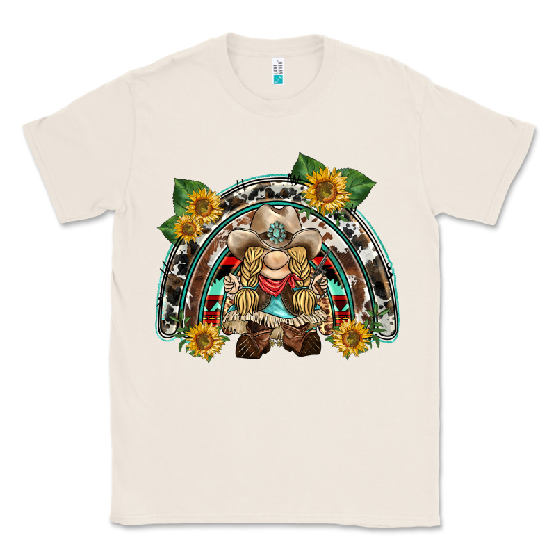 Western Gnome Sunflowers Rainbow Classic Tee by BarkalooDesign | Teevron