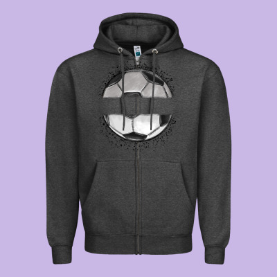 Custom Soccer Zipper Hoodie Designed By Maliassmallbusiness