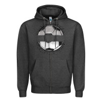 Charcoal Heather custom soccer Zipper Hoodie - MaliasSmallBusiness