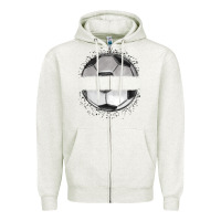 Oatmeal Heather custom soccer Zipper Hoodie - MaliasSmallBusiness