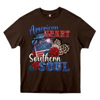 Chocolate Brown american heart southern soul Heavy Core Tee - Zillion Design Studio